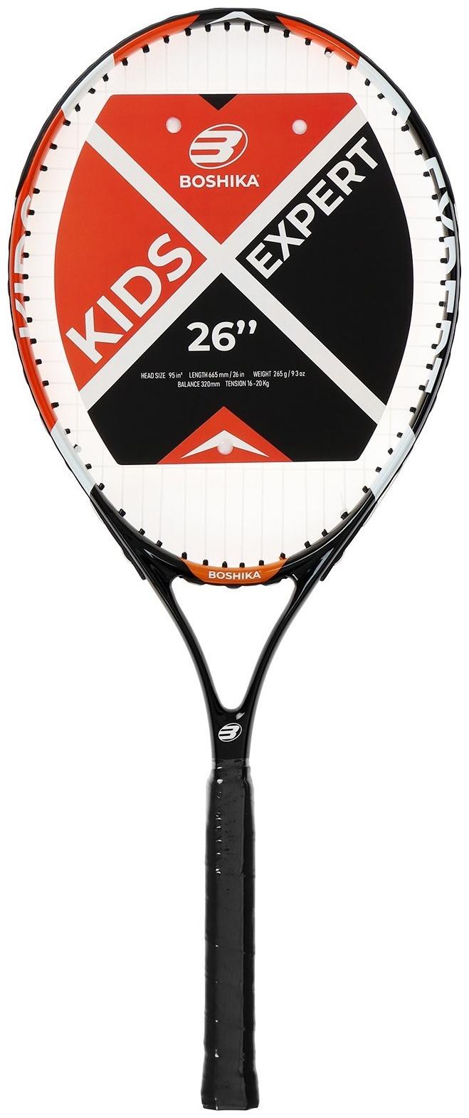 Ракетка для большого тенниса детская BOSHIKA EXPERT KIDS, алюминий, графит, 26''