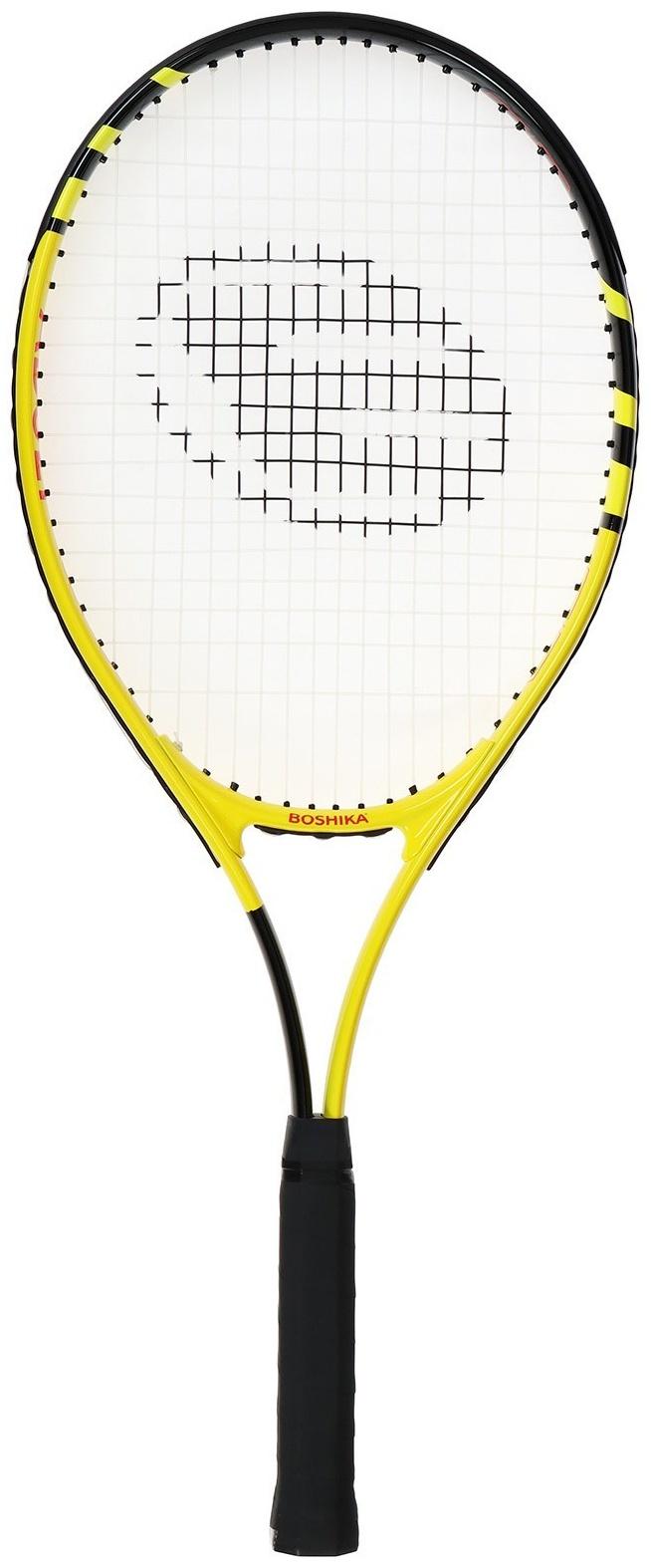 Ракетка для большого тенниса BOSHIKA ADULT, алюминий, 27'', цвет чёрно-жёлтый