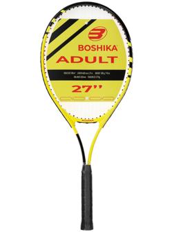Ракетка для большого тенниса BOSHIKA ADULT, алюминий, 27'', цвет чёрно-жёлтый
