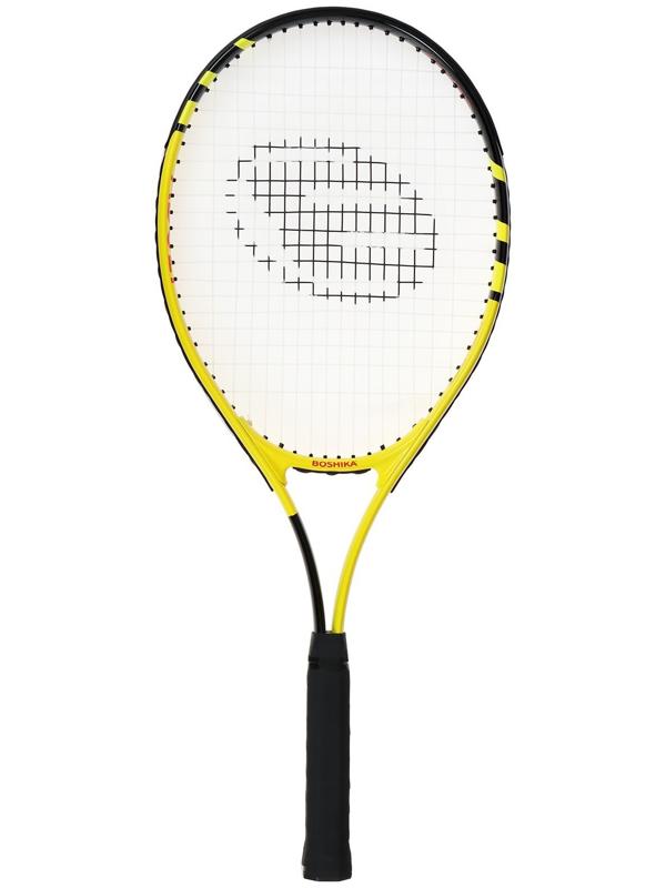 Ракетка для большого тенниса BOSHIKA ADULT, алюминий, 27'', цвет чёрно-жёлтый