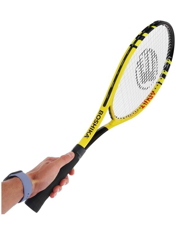 Ракетка для большого тенниса BOSHIKA ADULT, алюминий, 27'', цвет чёрно-жёлтый