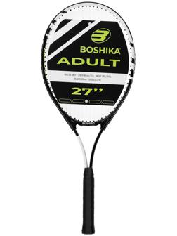 Ракетка для большого тенниса BOSHIKA ADULT, алюминий, 27'', цвет чёрно-белый