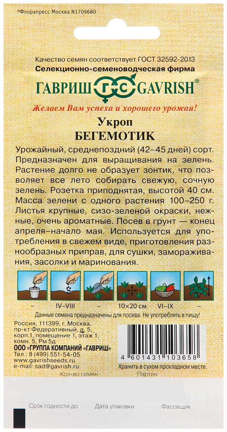 Семена Укроп 