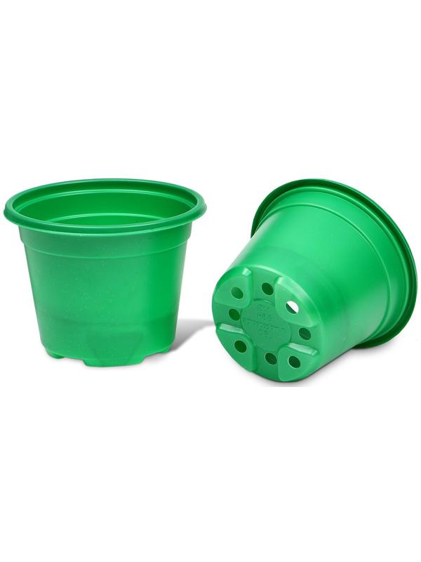Горшок для рассады, 500 мл, d = 11 см, h = 8,5 см, зелёный, в наборе 10 шт., Greengo