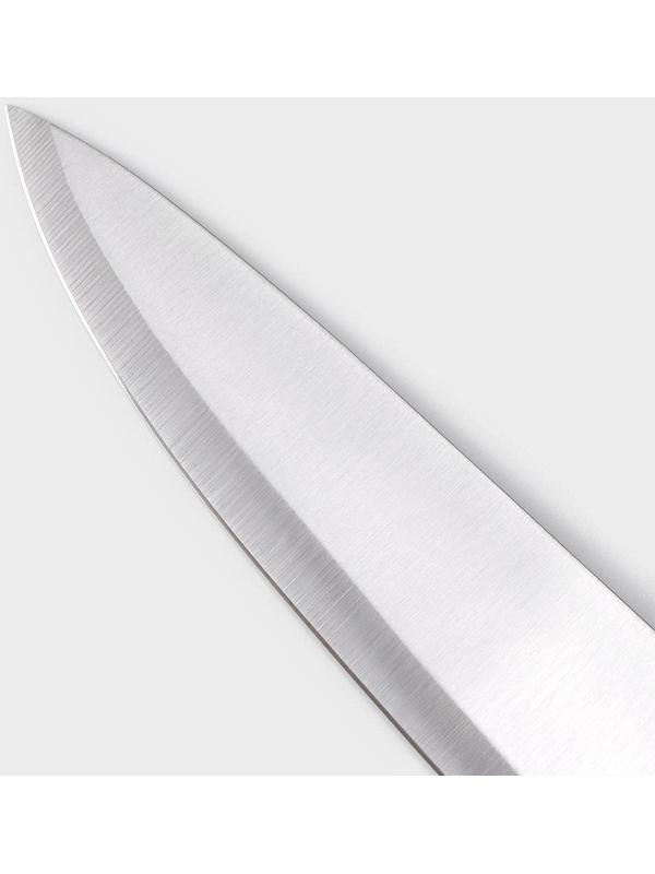 Нож кухонный Доляна «Поварская тройка» лезвие 25,5 см, деревянная ручка