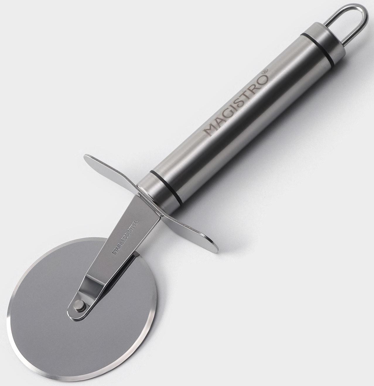 Нож для пиццы и теста Magistro Solid, 20,5 см, d=6,5 см, цвет хромированный