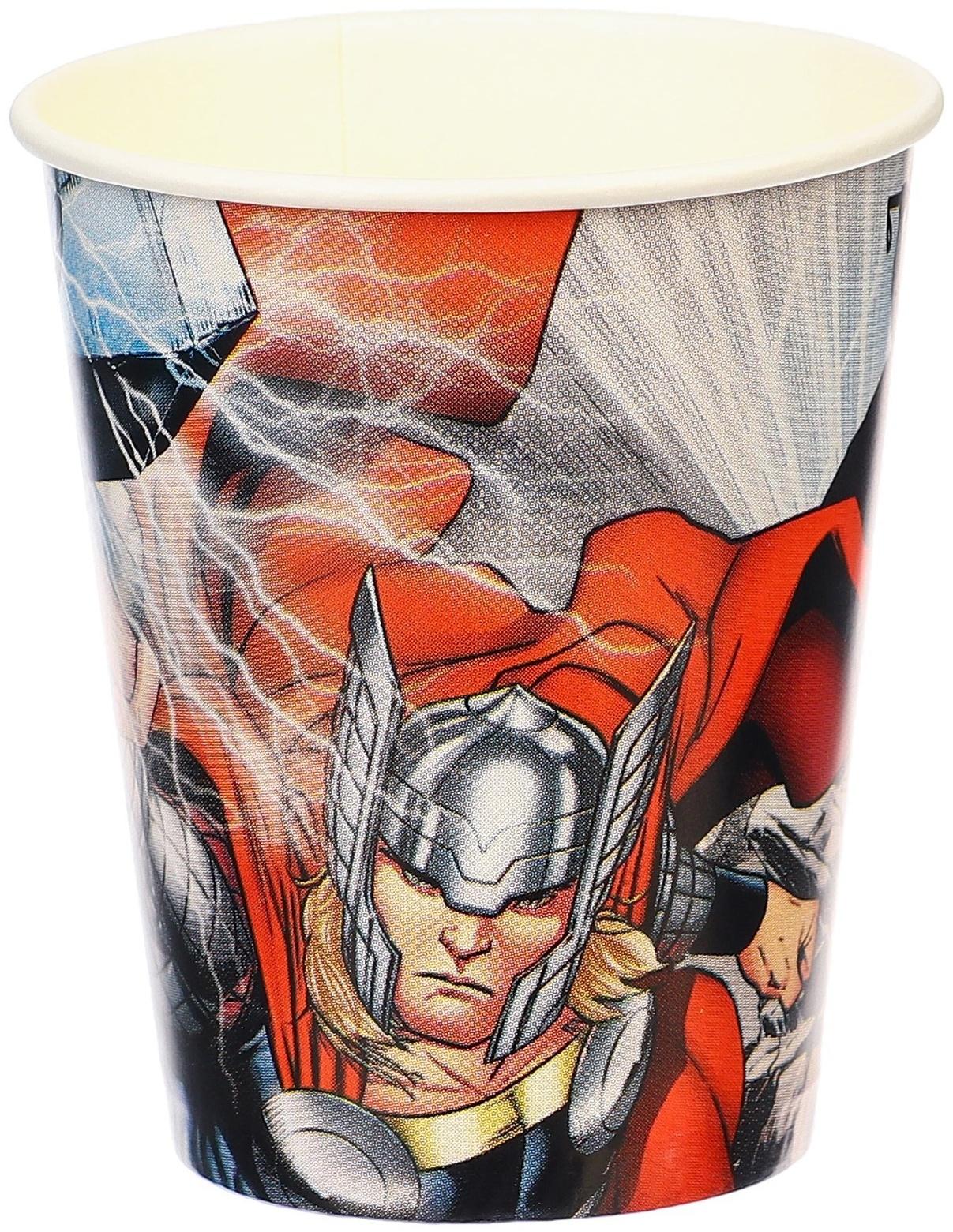 Стаканы бумажные, Мстители, 250 мл, 6 шт
