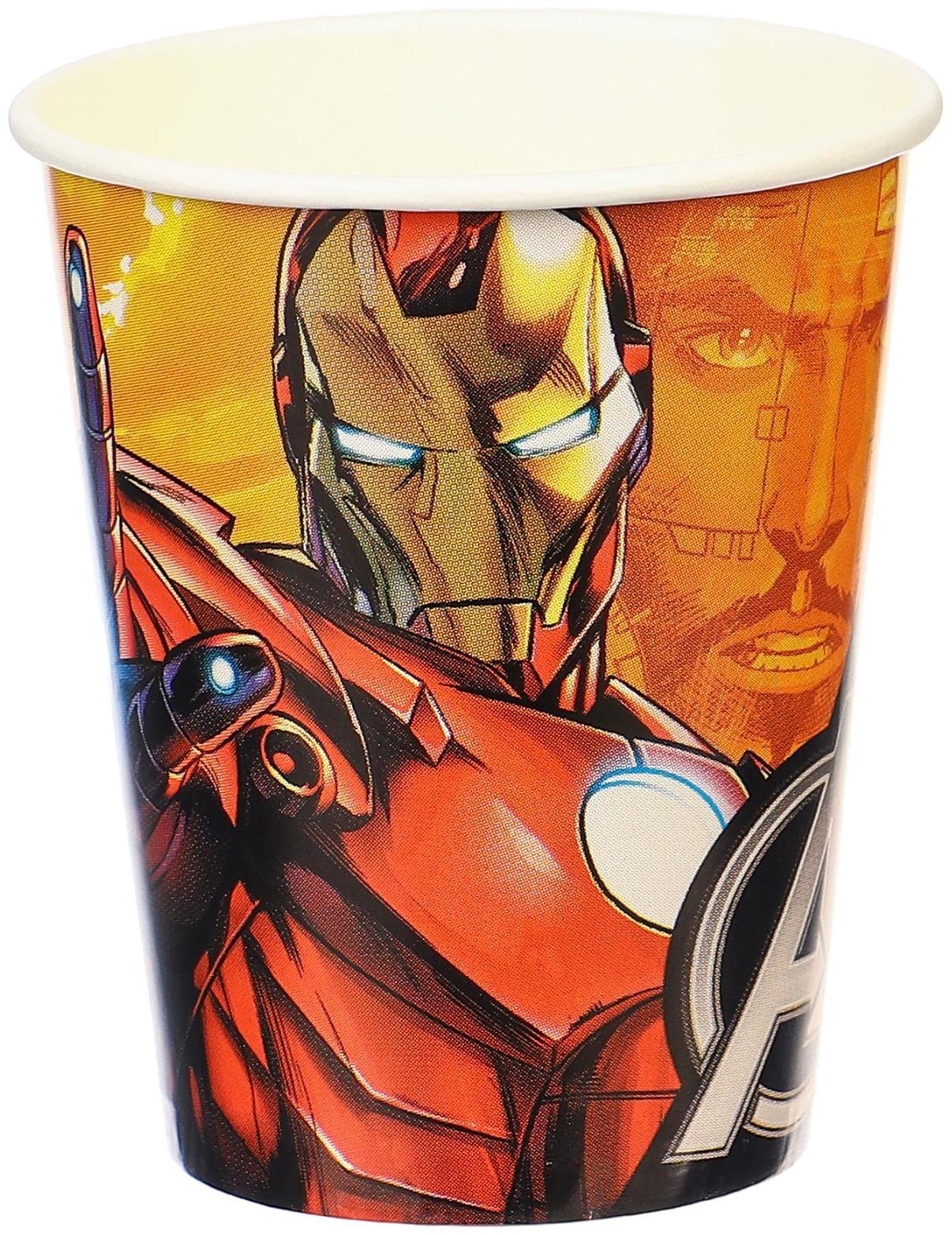 Стаканы бумажные, Мстители, 250 мл, 6 шт