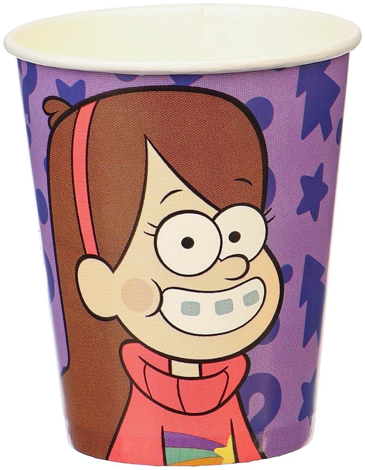Стаканы бумажные, Гравити Фолз, 250 мл, 6 шт