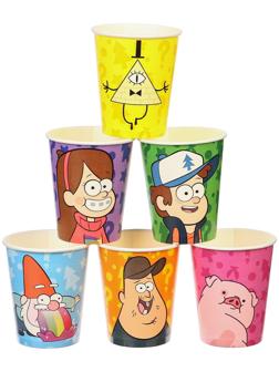 Стаканы бумажные, Гравити Фолз, 250 мл, 6 шт