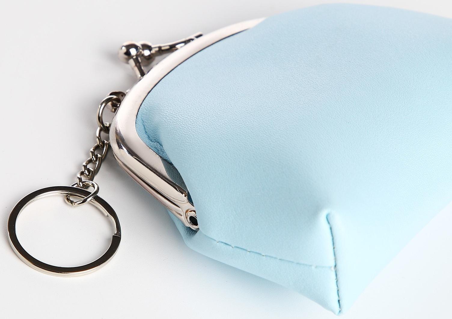 Кошелёк на фермуаре, цвет голубой
