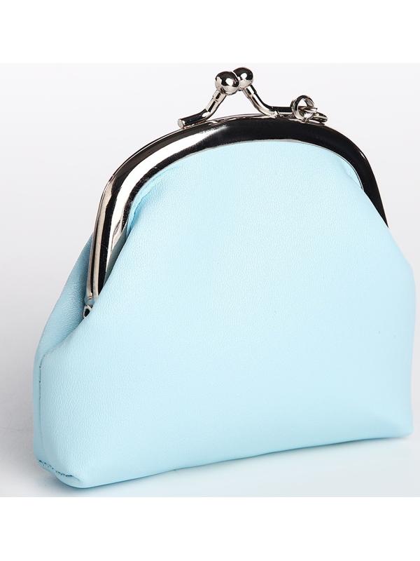 Кошелёк на фермуаре, цвет голубой