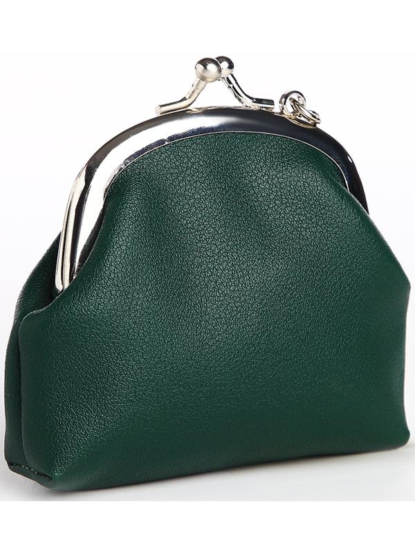 Кошелёк на фермуаре, цвет зелёный