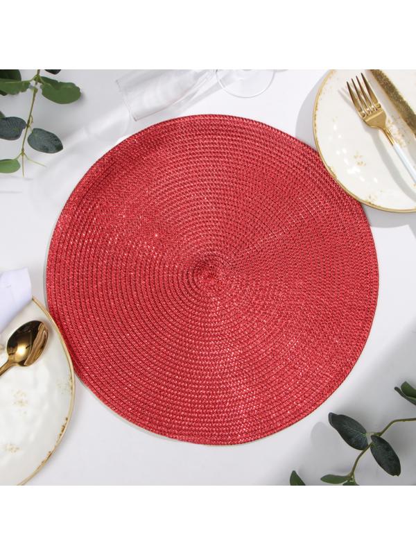 Салфетка сервировочная Доляна цв.красный, d 38 см