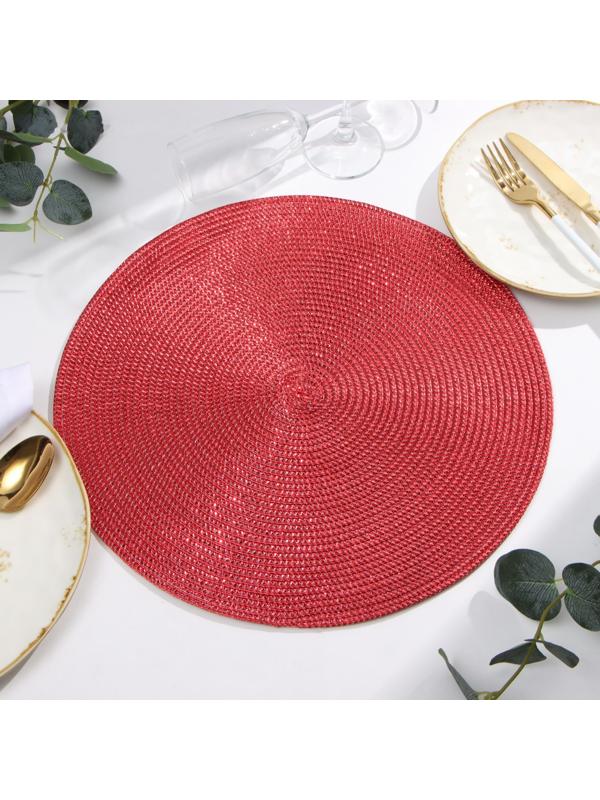 Салфетка сервировочная Доляна цв.красный, d 38 см