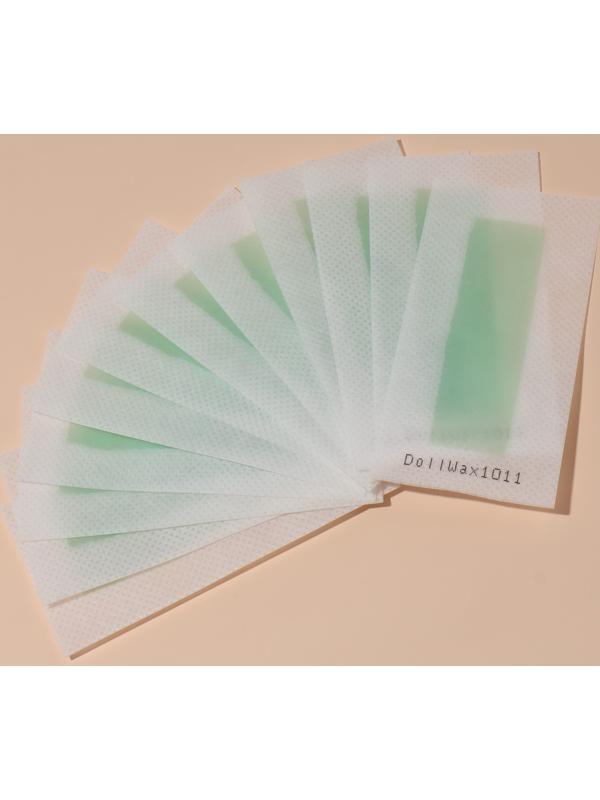 Восковые полоски для депиляции лица, 10 × 5 см, 24 шт, цвет зелёный