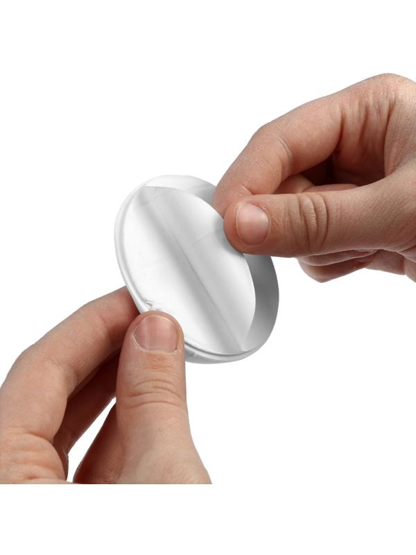 Ручка самоклеющаяся, белый цвет, 4 шт в наборе, d=65 мм