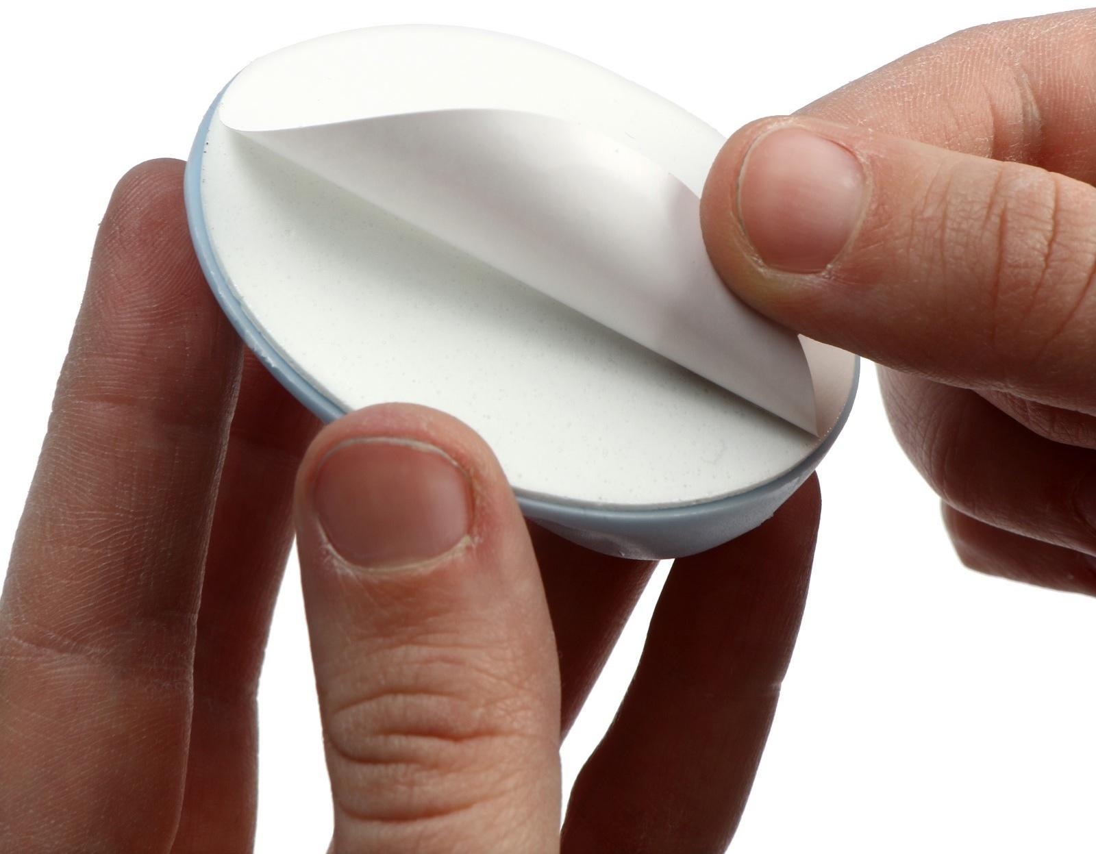 Ручка самоклеющаяся, голубой цвет, 4 шт в наборе, d=65 мм