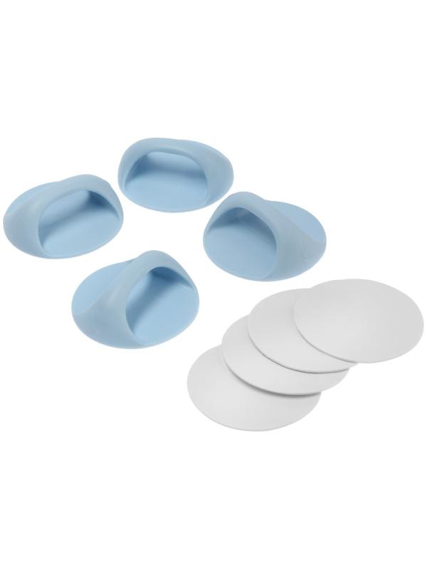 Ручка самоклеющаяся, голубой цвет, 4 шт в наборе, d=65 мм