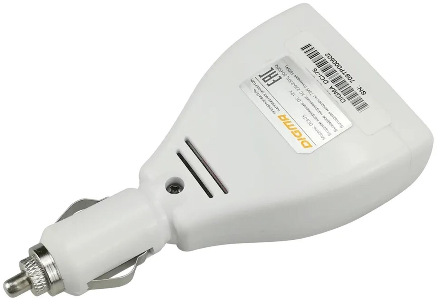 Преобразователь напряжения Digma DCI-75 автоинвертор, 75 Вт