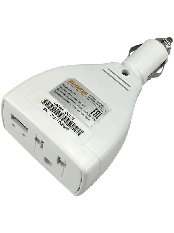 Преобразователь напряжения Digma DCI-75 автоинвертор, 75 Вт