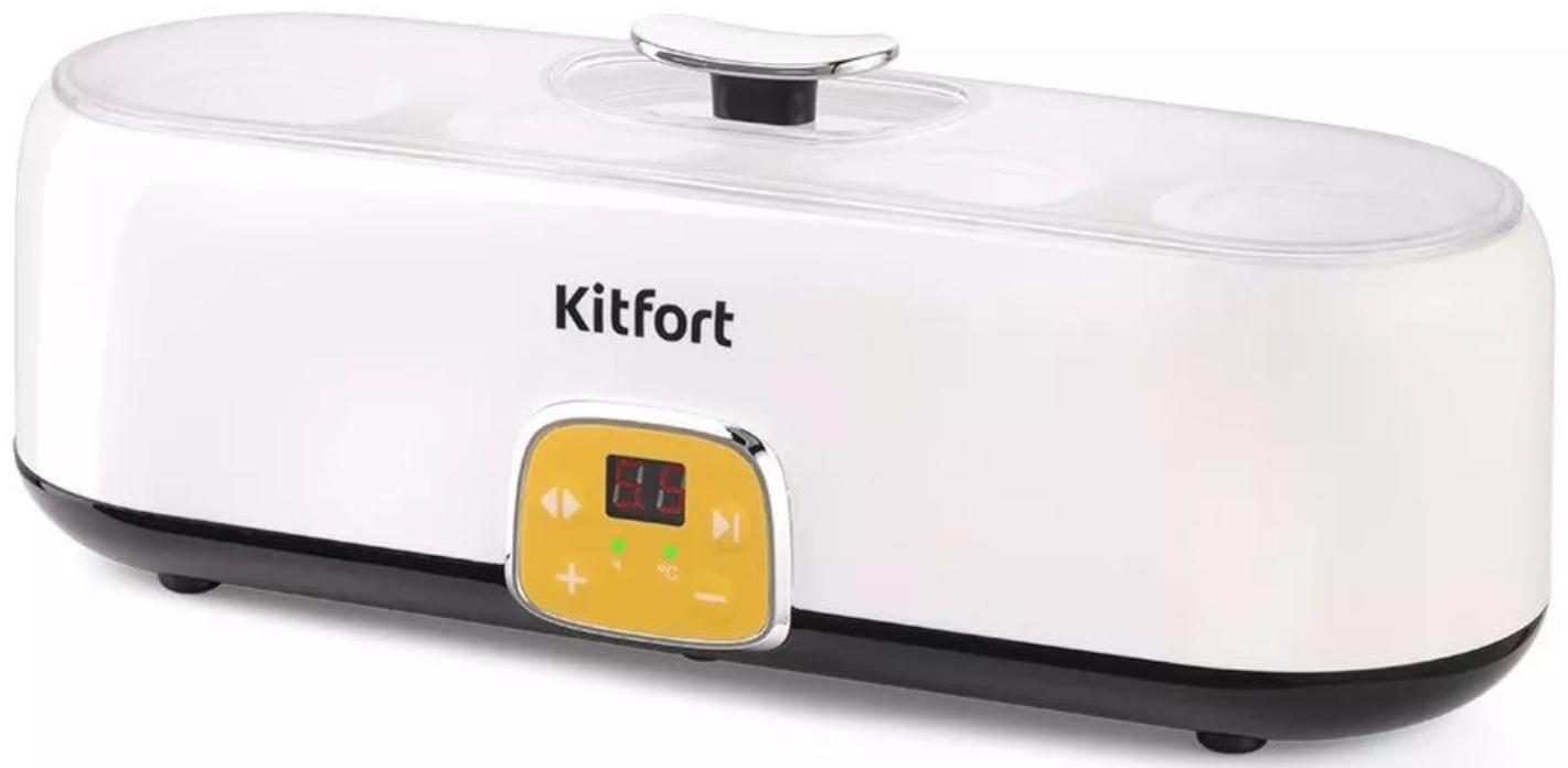 Йогуртница Kitfort КТ-6038, 20 Вт, 200 мл, 4 ёмкости, стекло, белая
