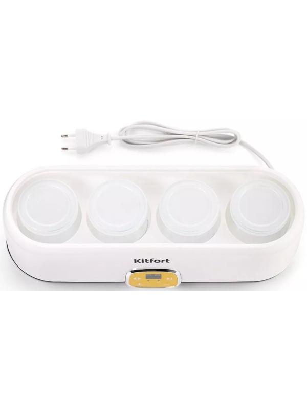 Йогуртница Kitfort КТ-6038, 20 Вт, 200 мл, 4 ёмкости, стекло, белая