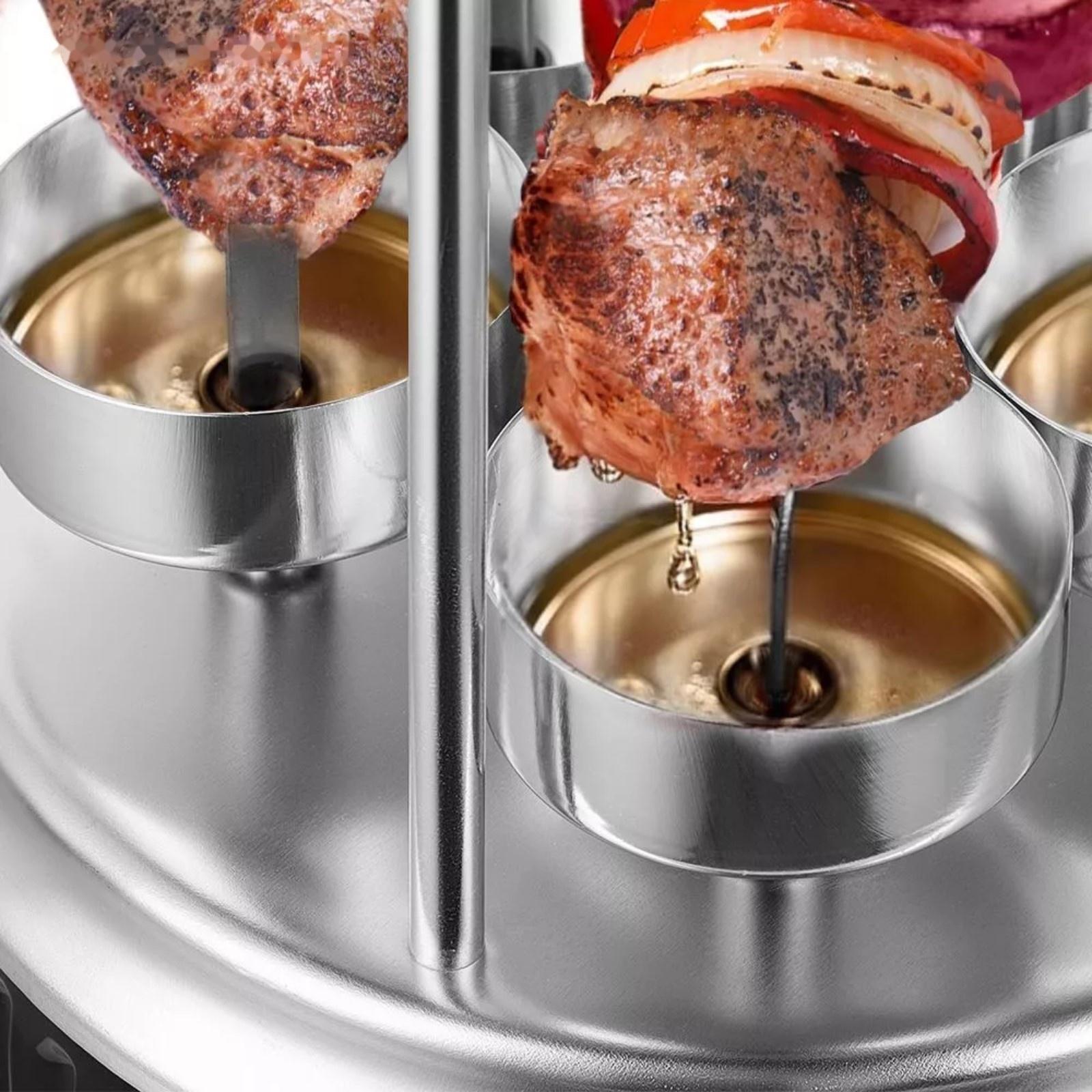 Электрошашлычница Kitfort KT-1406, 900 Вт, 5 шампуров, серебристо-чёрная