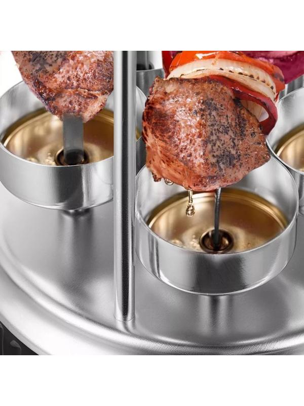 Электрошашлычница Kitfort KT-1406, 900 Вт, 5 шампуров, серебристо-чёрная