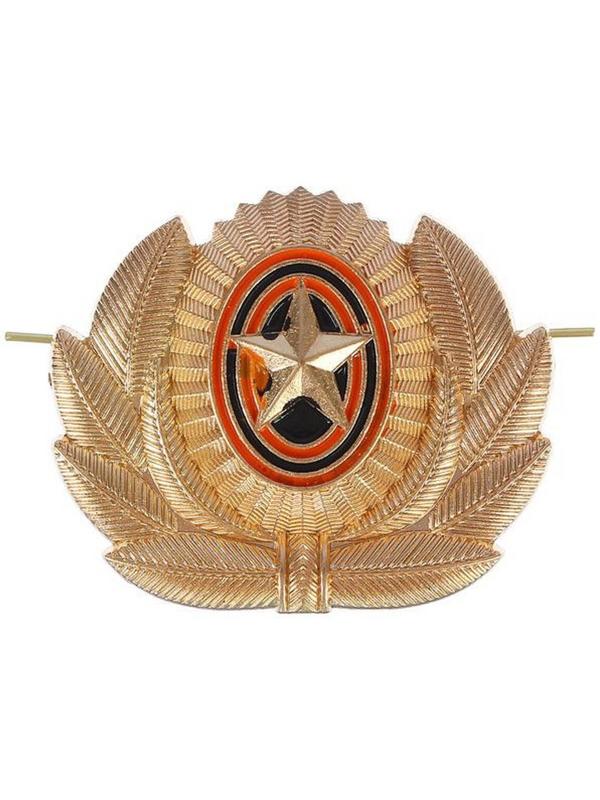 Кокарда со звездой в лавре 5,5*4,5 см, металл, 5 шт