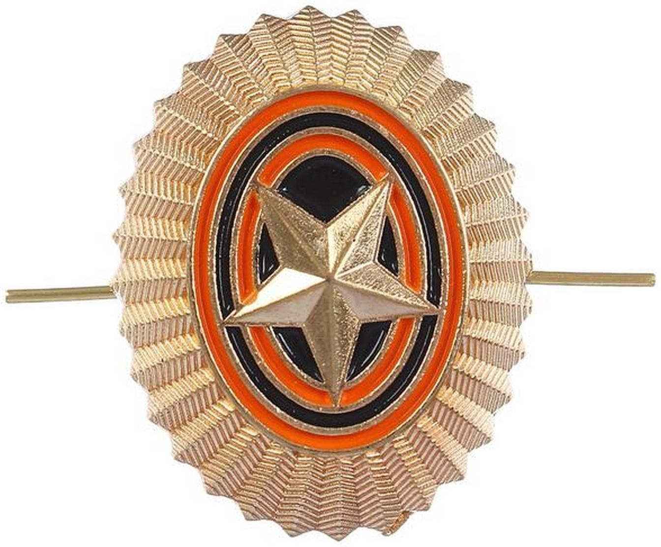 Кокарда со звездой простая овальная 3*4 см, металл, 5 шт