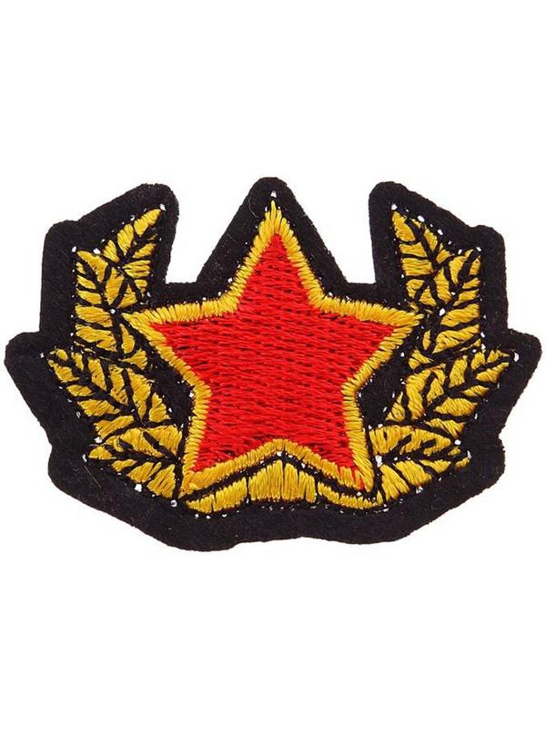 Нашивка, звезда в венке из лавра, набор 5 шт.