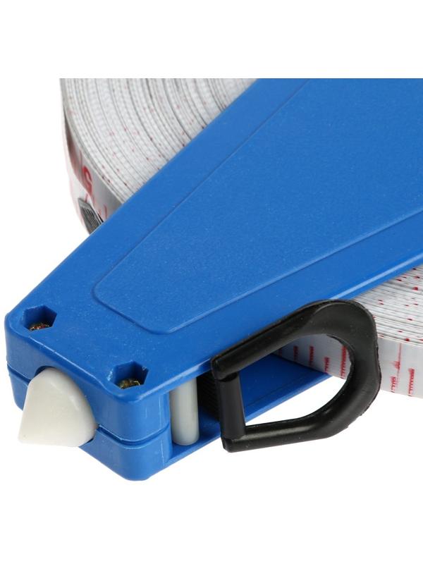 Рулетка геодезическая ТУНДРА, фиберглассовая лента, 100 м