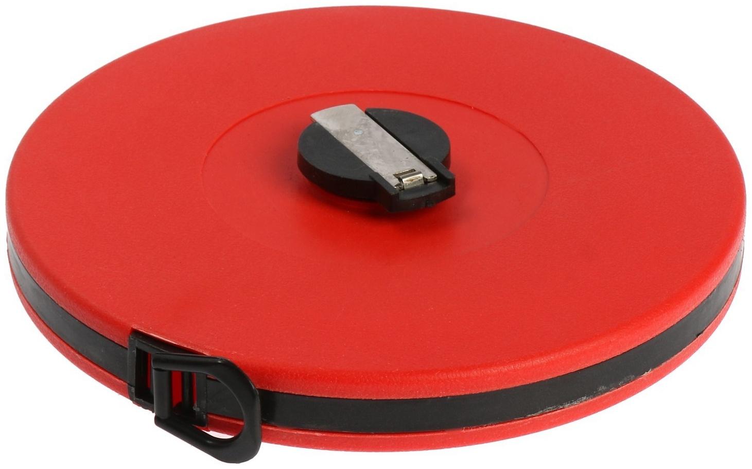 Рулетка геодезическая ЛОМ, фиберглассовая лента, закрытый корпус, 50 м х 13 мм