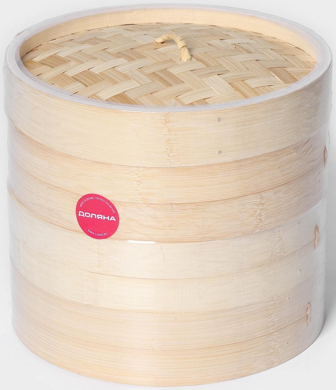 Пароварка Доляна «Восточная кухня», 3 этажа, d=21 см, бамбук
