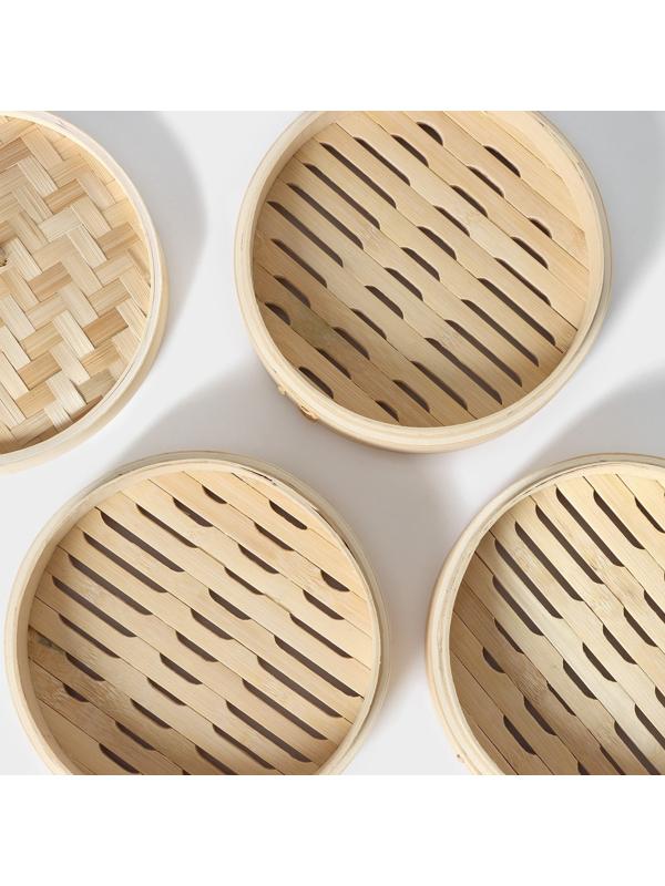 Пароварка Доляна «Восточная кухня», 3 этажа, d=21 см, бамбук