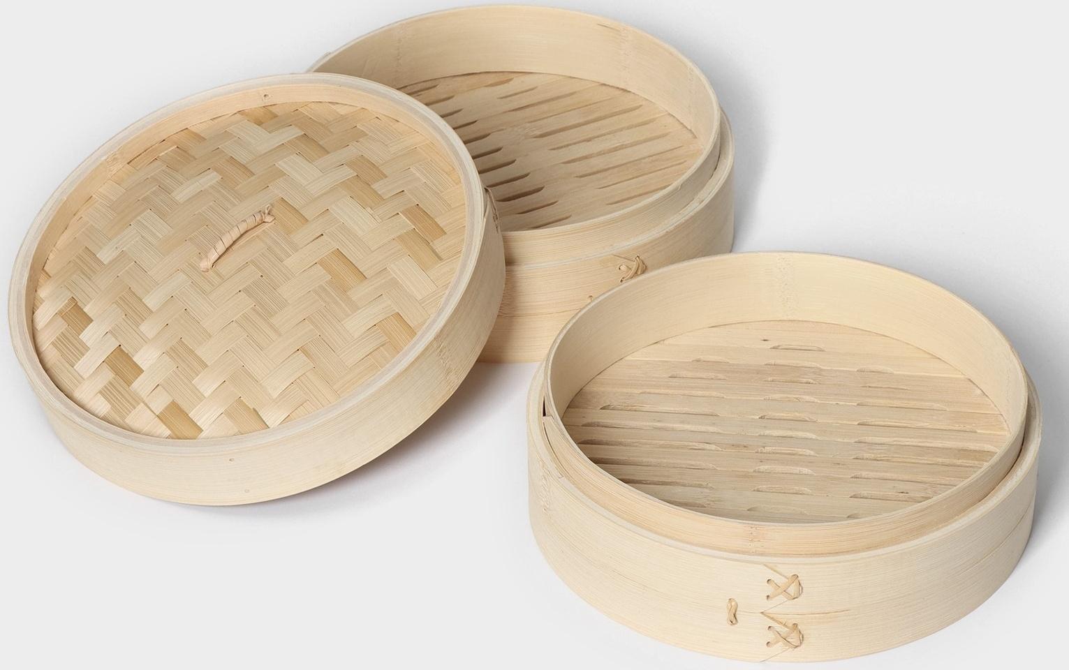 Пароварка Доляна «Восточная кухня», 2 этажа, d=24 см, бамбук