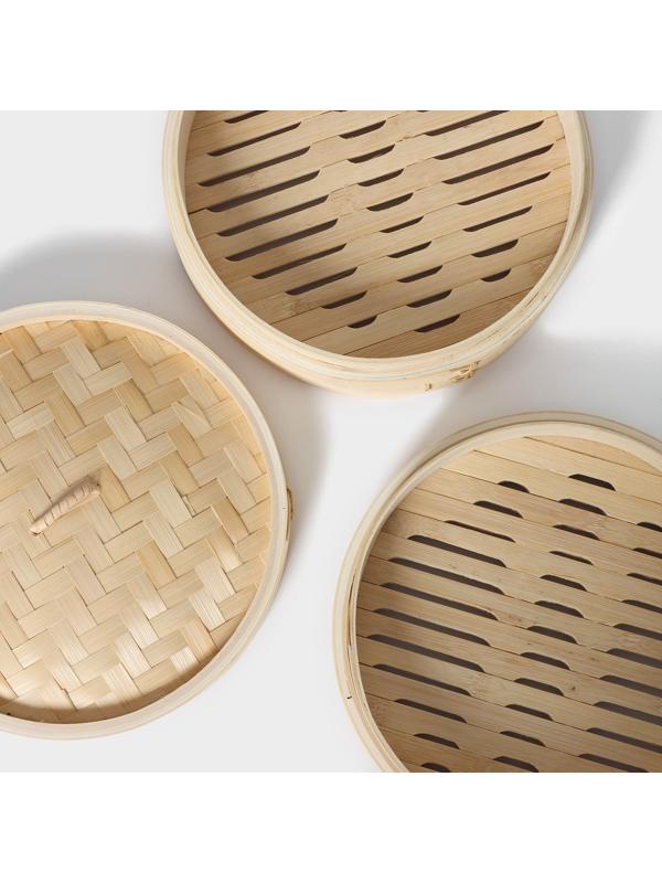 Пароварка Доляна «Восточная кухня», 2 этажа, d=24 см, бамбук