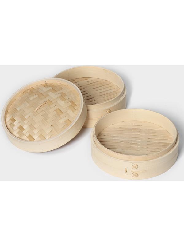 Пароварка Доляна «Восточная кухня», 2 этажа, d=24 см, бамбук