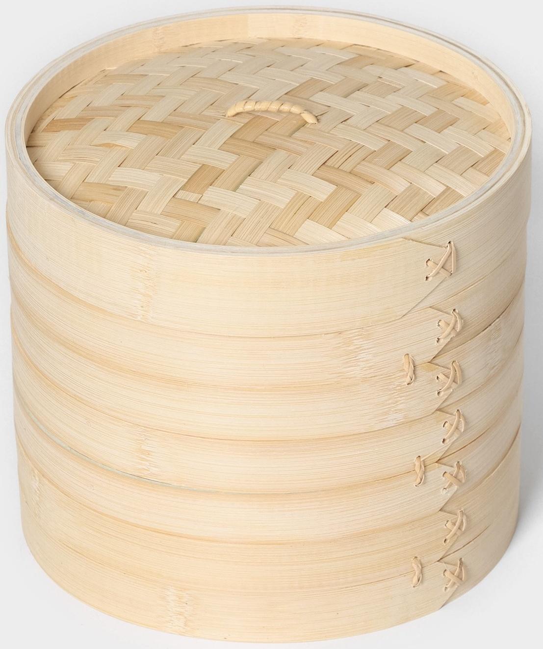 Пароварка Доляна «Восточная кухня», 3 этажа, d=24 см, бамбук