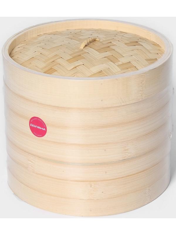 Пароварка Доляна «Восточная кухня», 3 этажа, d=24 см, бамбук