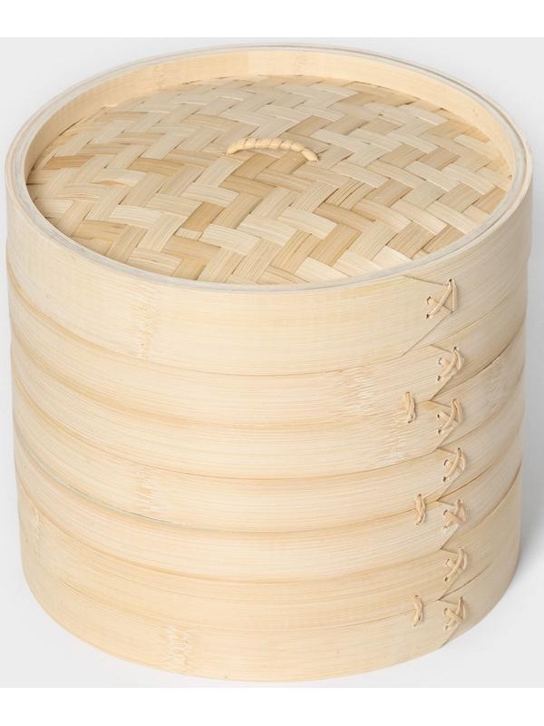 Пароварка Доляна «Восточная кухня», 3 этажа, d=24 см, бамбук