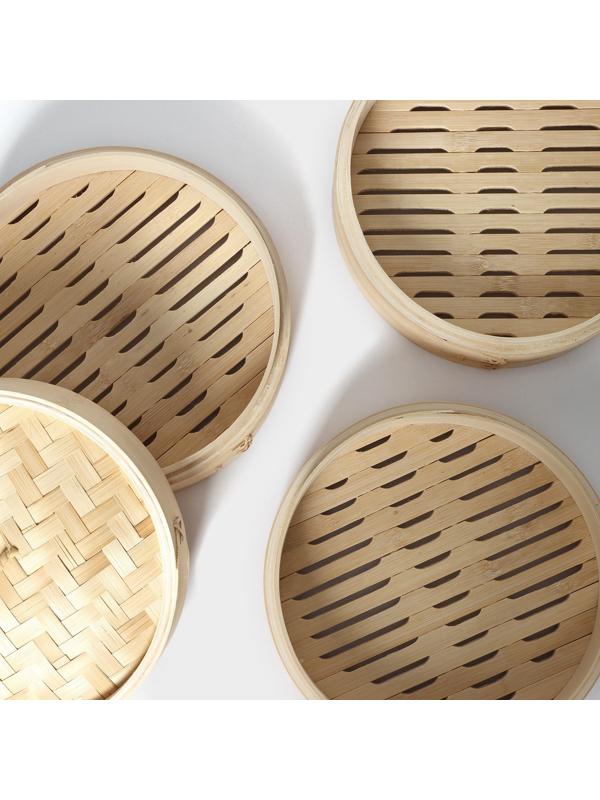 Пароварка Доляна «Восточная кухня», 3 этажа, d=24 см, бамбук