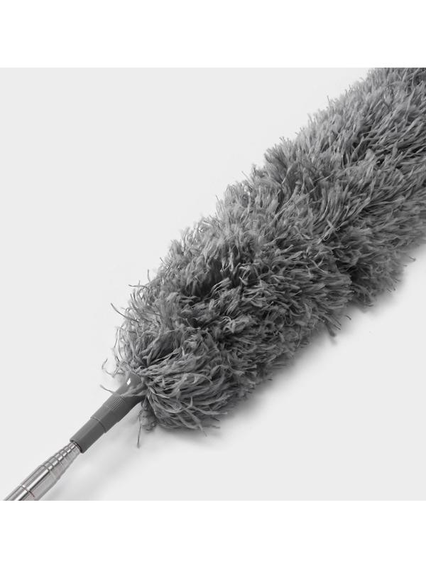 Щётка для удаления пыли телескопическая Raccoon, 84-280 см, 280 гр, микрофибра, цвет серый