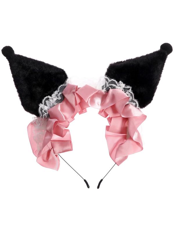 Карнавальный ободок «Кошка» с рюшками, цвет розовый, аниме