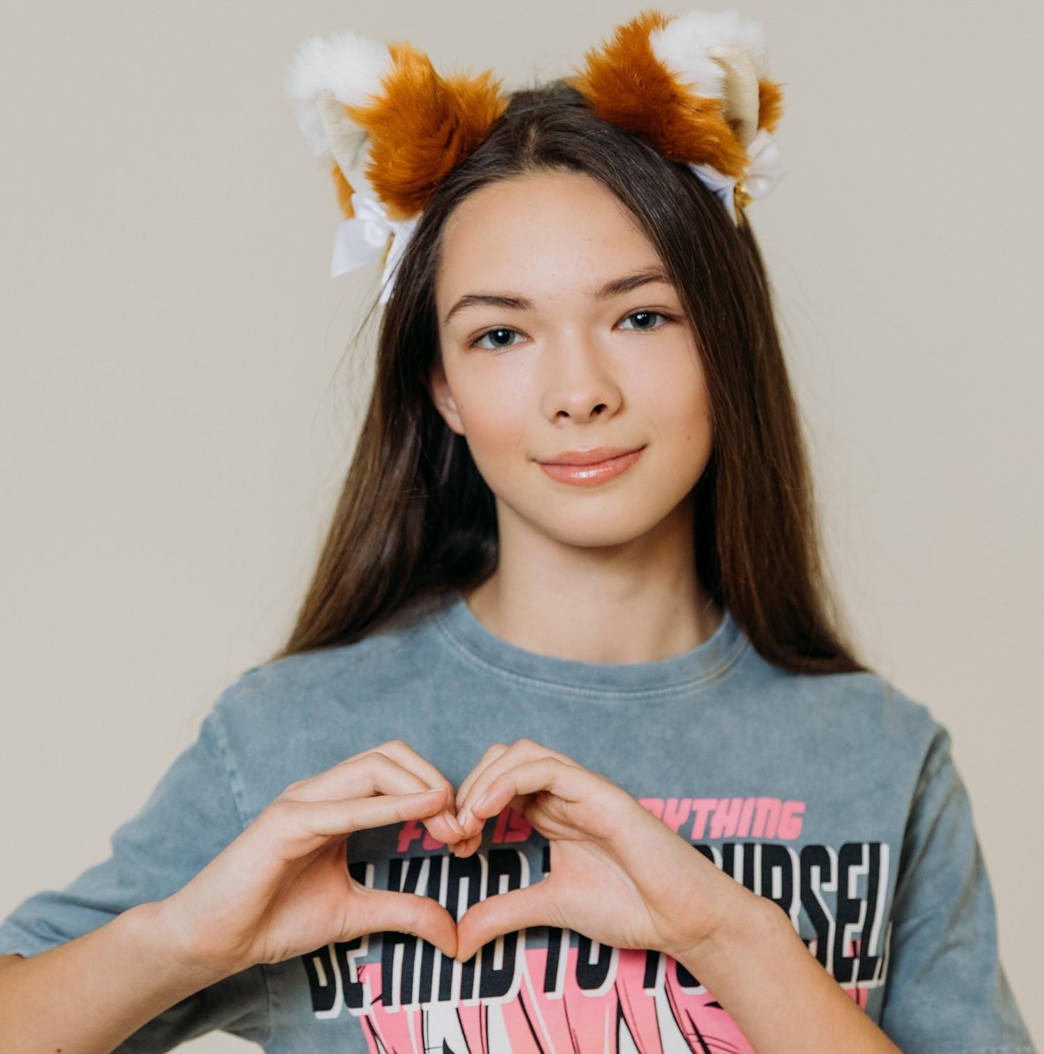 Карнавальный ободок «Котик» с бантиками, аниме