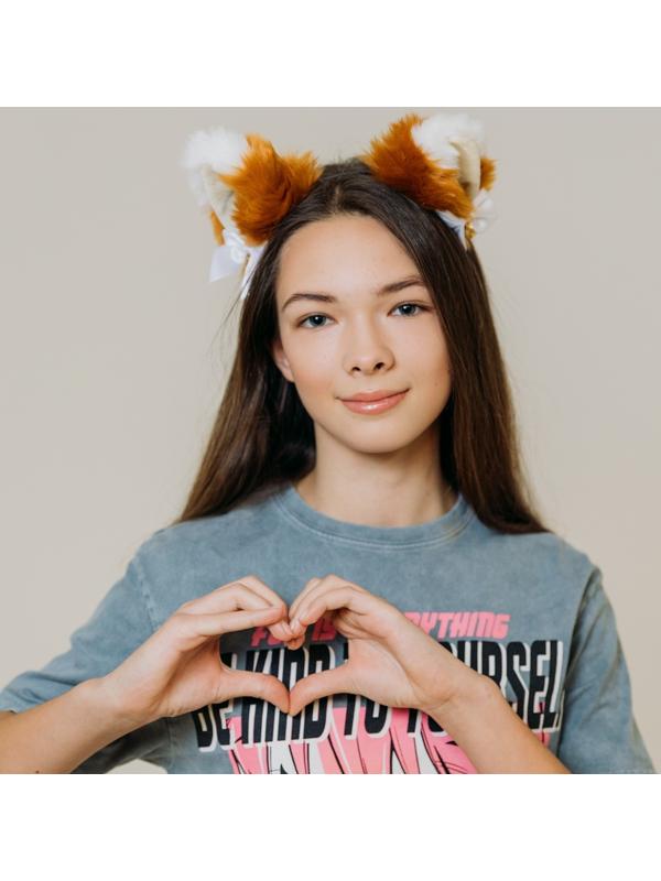 Карнавальный ободок «Котик» с бантиками, аниме