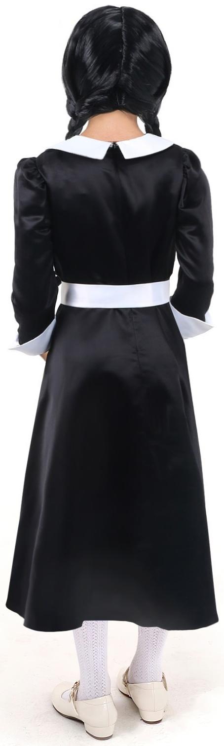 Карнавальное черное платье с белым воротником,атлас,п/э,р-р44,р164