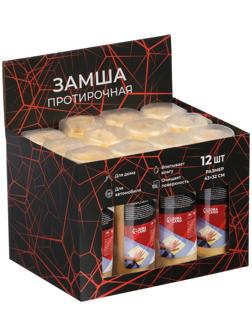 Замша протирочная TORSO 43х32 см в тубе, желтый, набор 12 шт