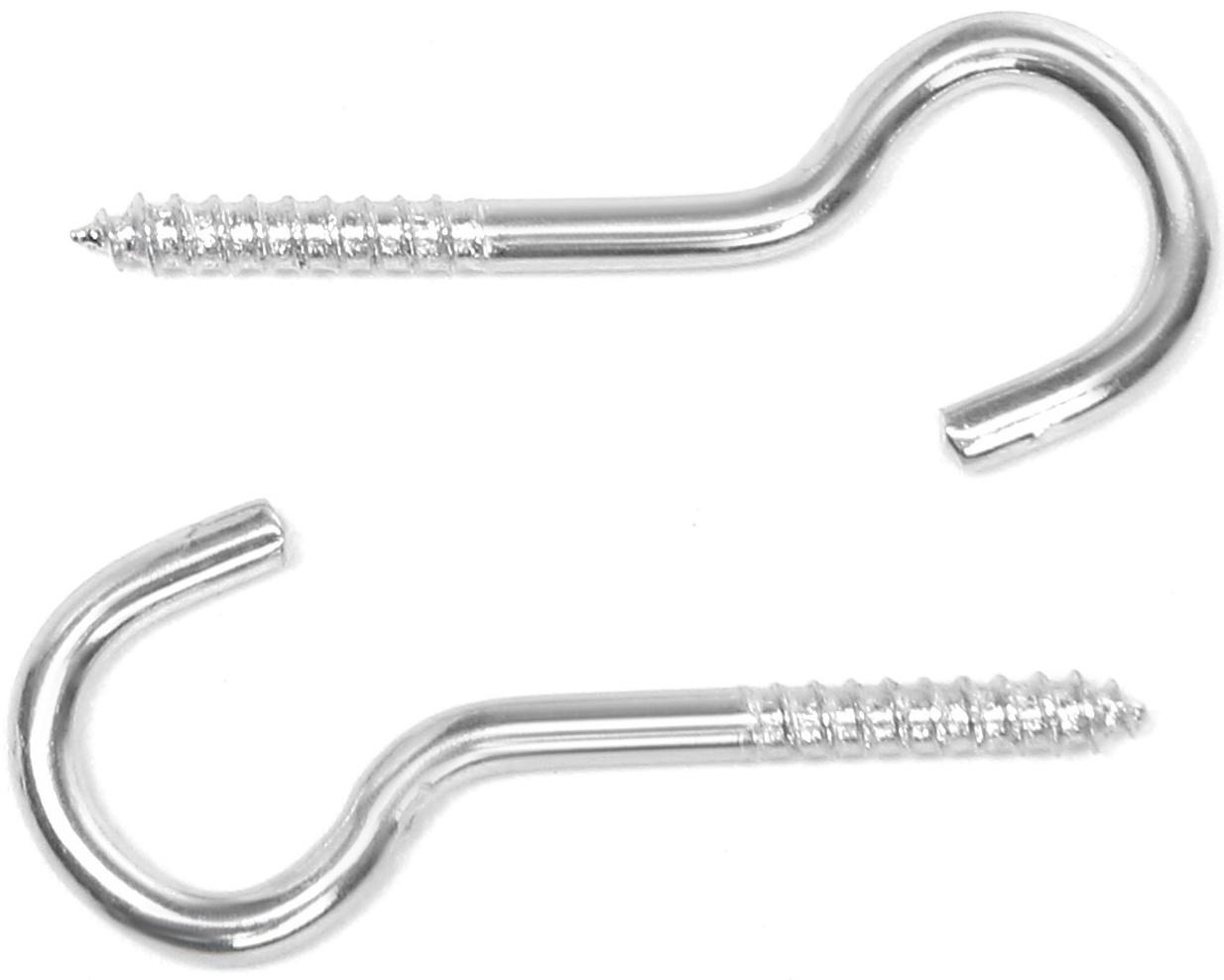 Шуруп-полукольцо, ТУНДРА, белый цинк, 2х30 мм, 10 шт